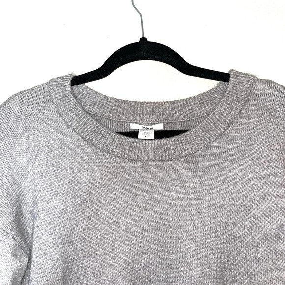 Bar III Light Gray Tie Bell Sleeve Tight Knit Sweater Large Women’s - Picture 2 of 11